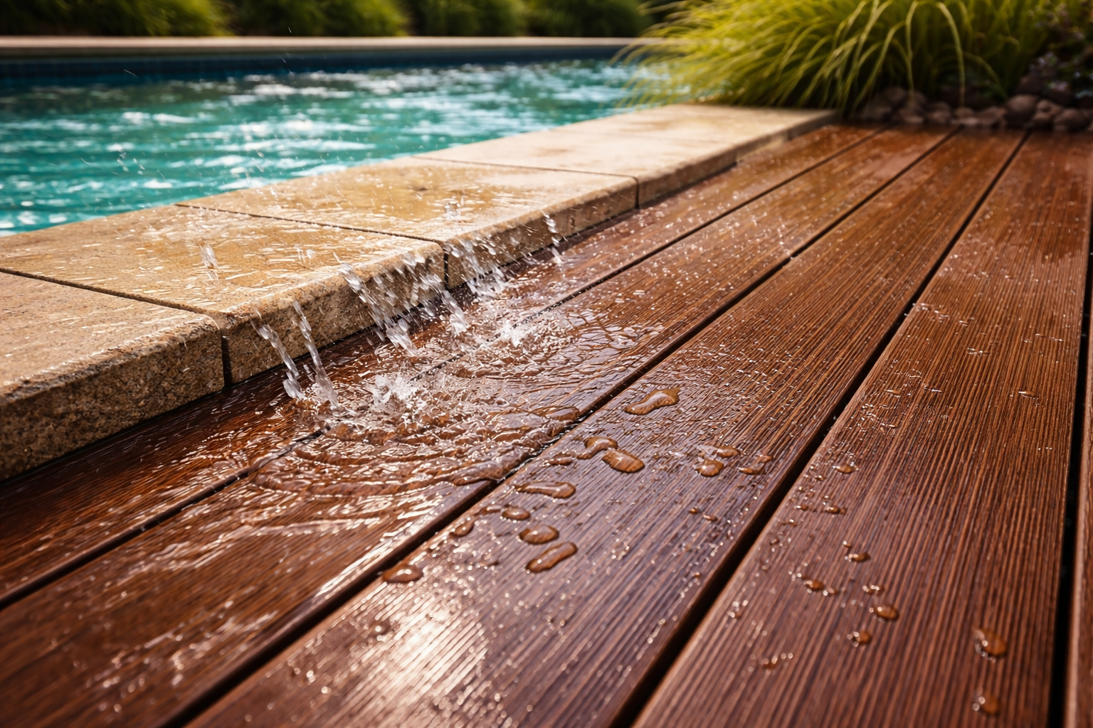 Suya dayanıklı havuz çevresi zemin