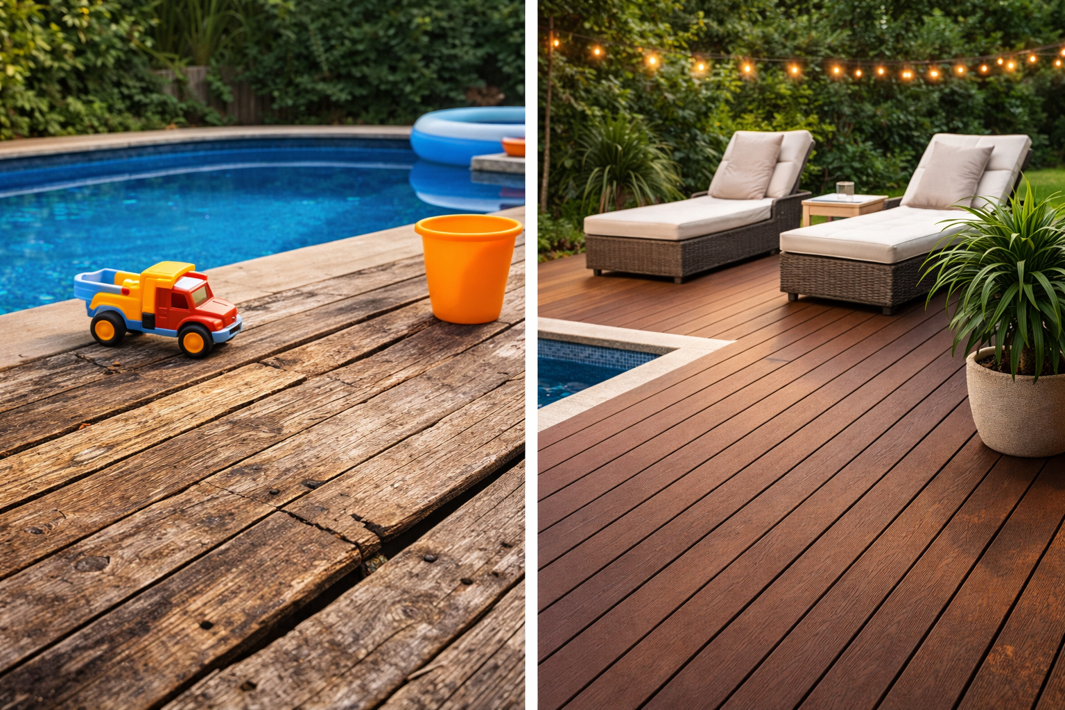 Uzun ömürlü ve kaliteli deck uygulamasının dış mekânda görünümü