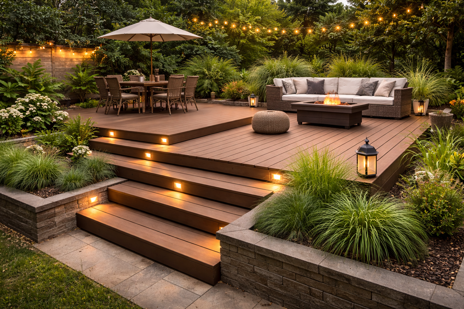 Kademeli modern deck platformları