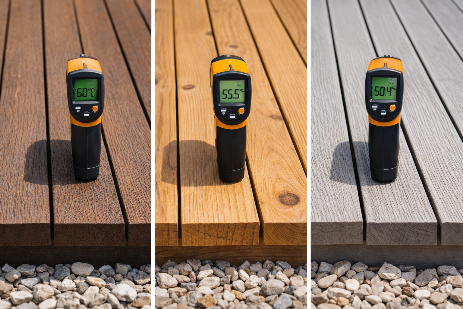 Farklı deck yüzeylerinde ısı ve malzeme karşılaştırması