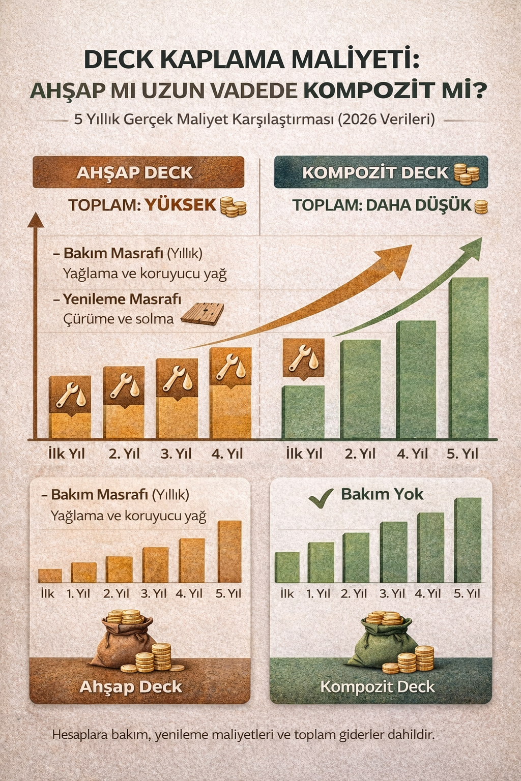 Maliyet karşılaştırma infografiği